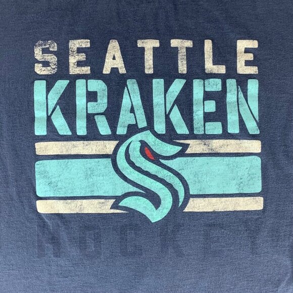 Seattle Kraken NHL Navy Blue 47 Brand Short Sleeve Crewneck Shirt Mens Large - Picture 2 of 5